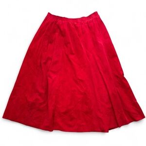 Deadstock Vintage Red Suede Maxi Skirt, 33”-42” waist, Cottagecore, Western